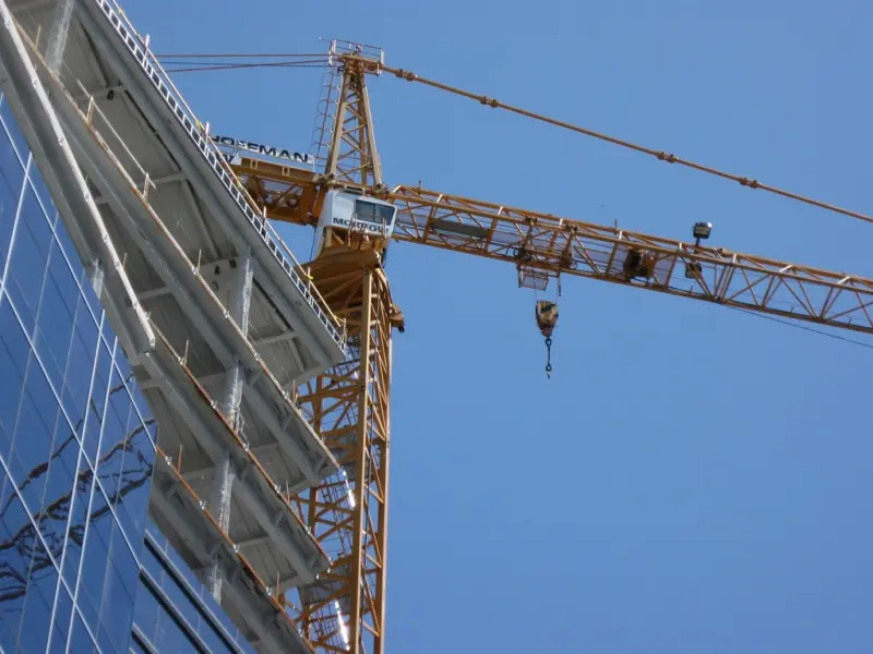 Tower crane against a clear sky
