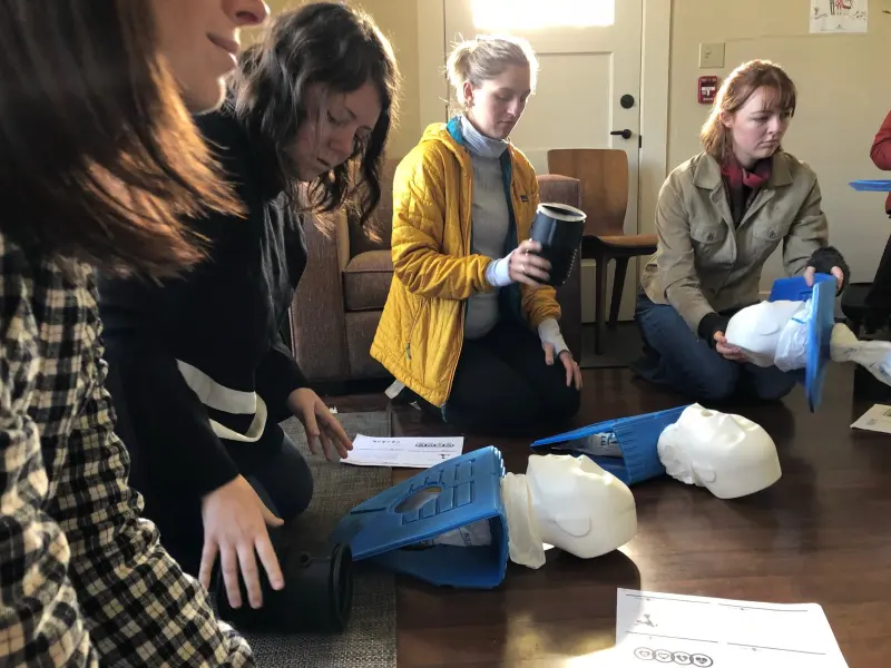 First aid training session at a client site